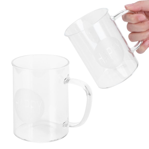 350ml Kaffeemugg Transparent Hög Borosilikat Glasmugg med