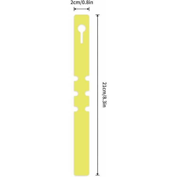 100-pack Plastetiketter för växter, träd, 2 x 21 cm – Gul