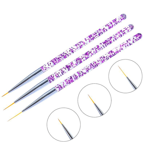 3 delar professionella nagelborstar nailpenslar nagelkonst Lila Lila 110