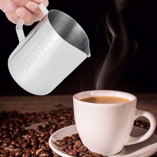 Mjölkskummare i rostfritt stål, cappuccino mjölkkanna, mjölkskummare