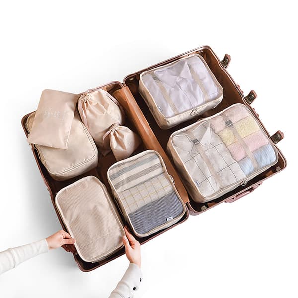 8 i 1 Reisebagasje Organizer Sett, Klespose, Skopose, Reise