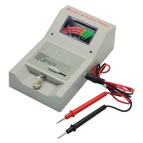 Kvarts klockbatteritestare 1,5V 3V knappcellspole klockpulstestare analysator batteriverktyg