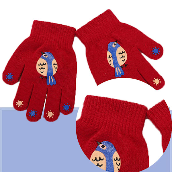Barnehansker, strikkede vinterhansker, elastiske helfingerhansker for gutter og jenter style 4
