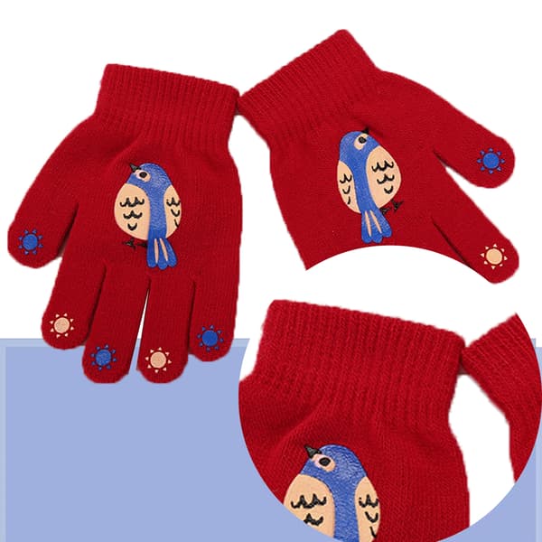 Barnhandskar, stickade vinterhandskar stretchiga helfingerhandskar vantar för pojkar och flickor style 4