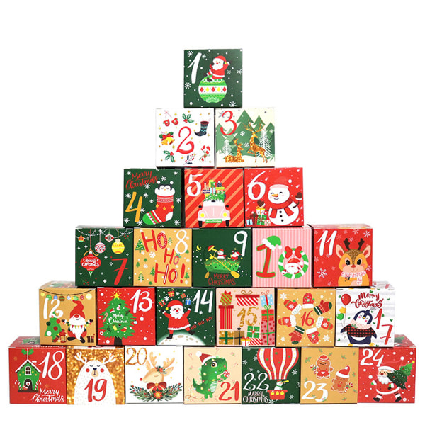24pcs Christmas Advent Calendar Boxes Countdown to Christmas