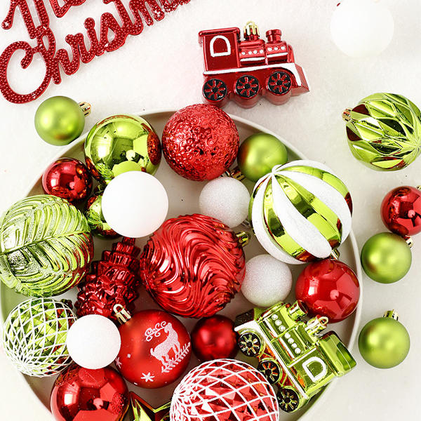 65PCS Christmas Balls Ornaments, Painted Shatterproof Festive