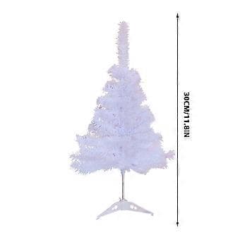 30cm Vit Liten Julgransset Mini Julgransdekoration Bordsfönsterdisplay Juldekorationsmaterial