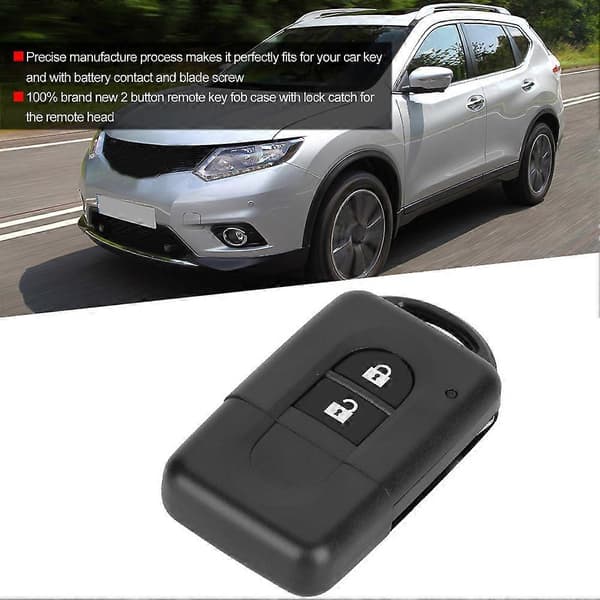 2-knapps ABS bilfjernkontroll flip-nøkkelveske smart deksel passer til Nissan
