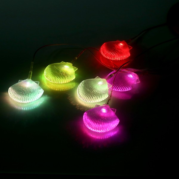 LED solcells färgskiftande skal vindspel ljuslampa hem