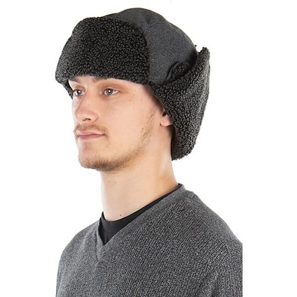 Kolgrå Fleece Ullblandning, varm haklappsmössa för män och kvinnor, CLT01 Beige