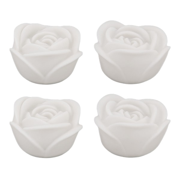4 st LED-rosljus, flamlös, rökfri, färgglad LED
