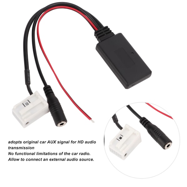12-stifts AUX-adapter Handsfree Mikrofonkit Trådlös Bluetooth Ersättning för Peugeot 307 408 508