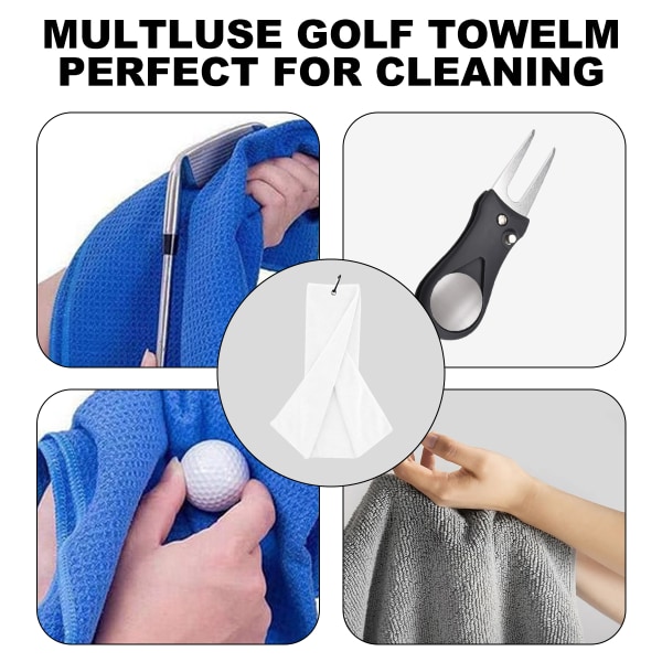 2-pack mikrofiber golfhandduk, lätt, utmärkt vatten