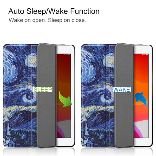 Apple iPad 10.2 2021/2020/2019 Slim fit tri-fold fodral - Abstract multifärg