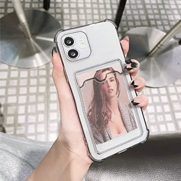 iPhone 11 deksel med kortholder TPU transparent