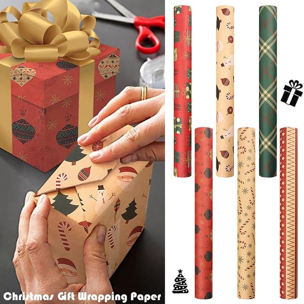 Julklappspapper Jul-element Kollektion Enkelsidigt Omslagspapper Dekor för Födelsedagar Fester Bröllop Presenter