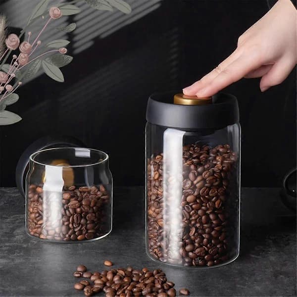 Kaffebönor Vakuumförseglad Tank Hushåll Fuktsäker Luftutsugning Lufttät Behållare Matförvaringsburkar, D