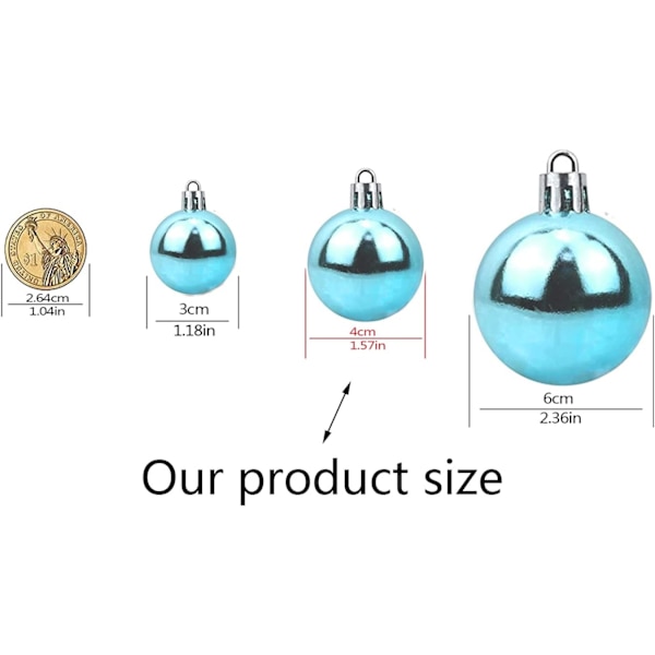 Christmas Balls Ornaments，36 Pcs Shatterproof Christmas Tree