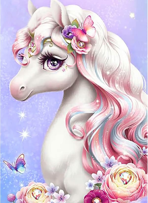 Unicorn 5D diamantmålningskit, djurmålningskonst för hemvägg