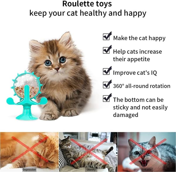 Katte Vindmølle, Vindmølle Kattelegetøj, Hvirvlende Legetøj, Interaktivt Kattelegetøj