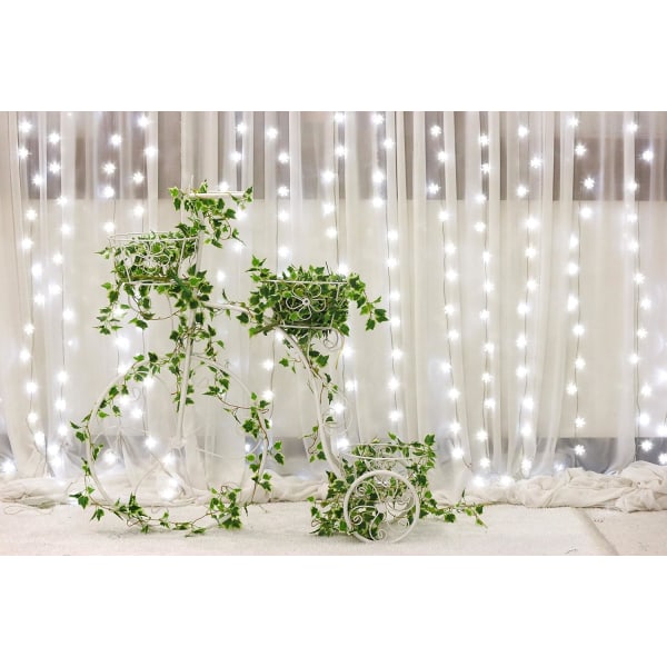 80 LED Christmas Snowflake String Lights Hanging Decorations -