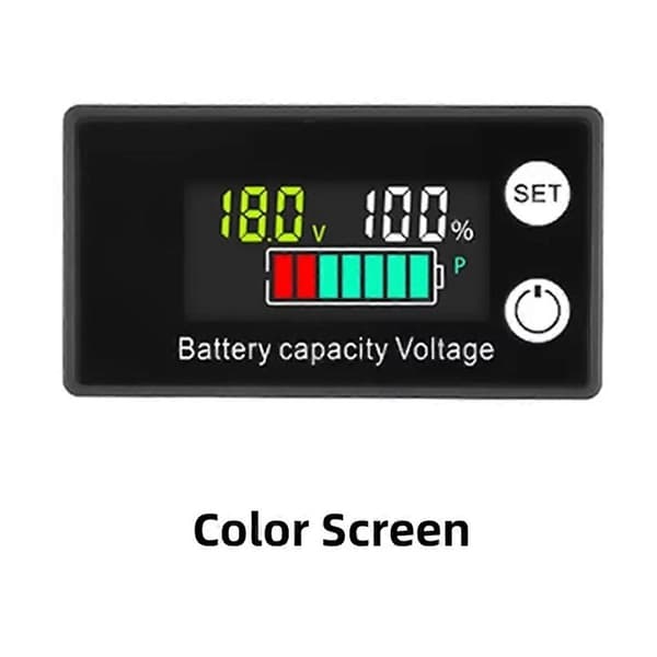 Batteri Voltmeter DC 8-100V Kapacitetsindikator Strømmåler Lithium LiFePO4 Bly-syre Celle 12V 24V 48V LCD-skærm D