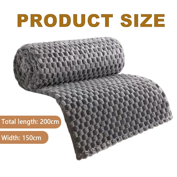 Flanell Fleece Pläd Hexagon Jacquard Dekorativa Mjuka Filtar för Hushåll, Camping och Resor, Supermjuk och Mysig Dark grey