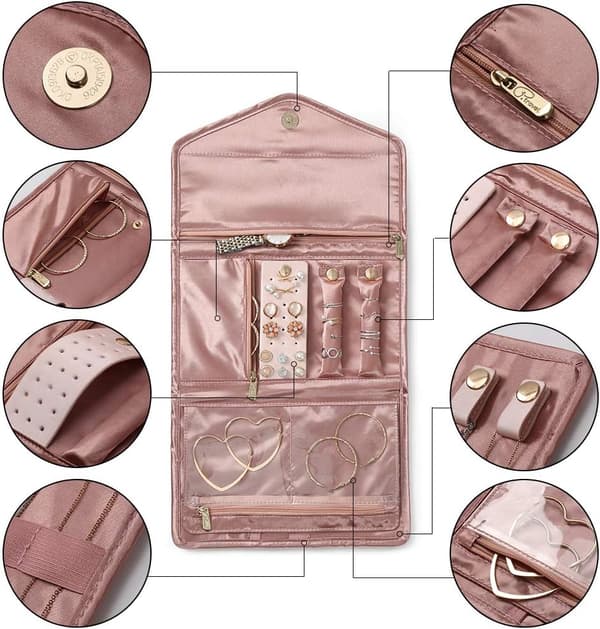 Smykkeruller, Reise Smykkeorganisator, Foldbar Oppbevaringspose for