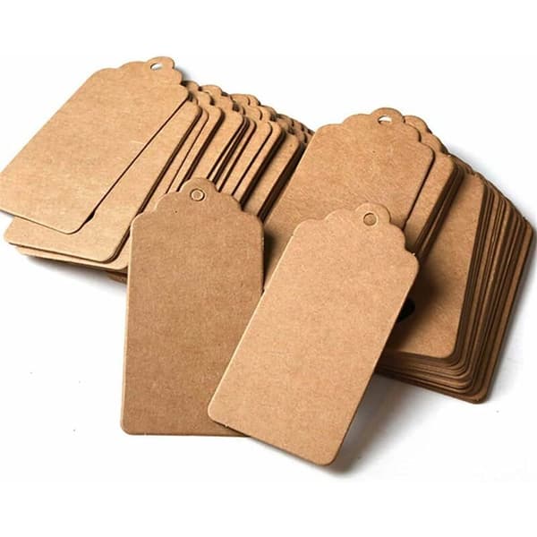 100 kpl Kraft-paperilappuja - Ripustuslaput 20 metriä luonnonjutelankaa
