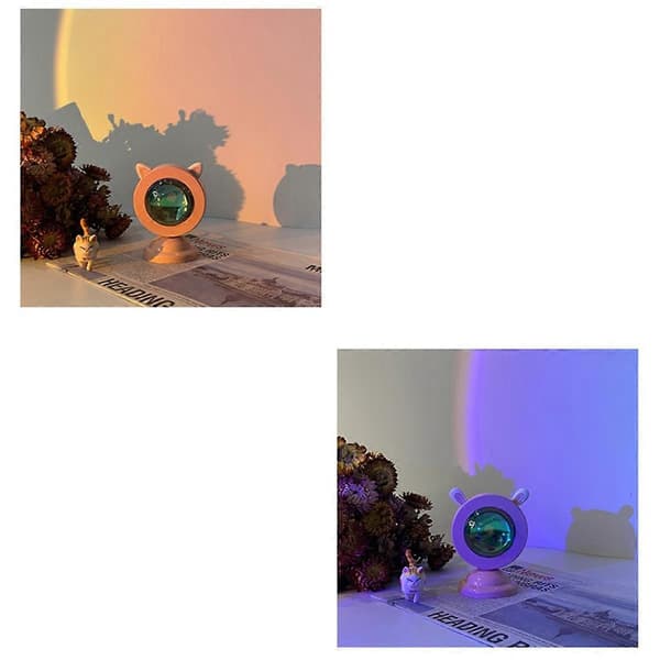 Tegneserie solnedgangslampe regnbue lys mini fyldlys USB natlys gave