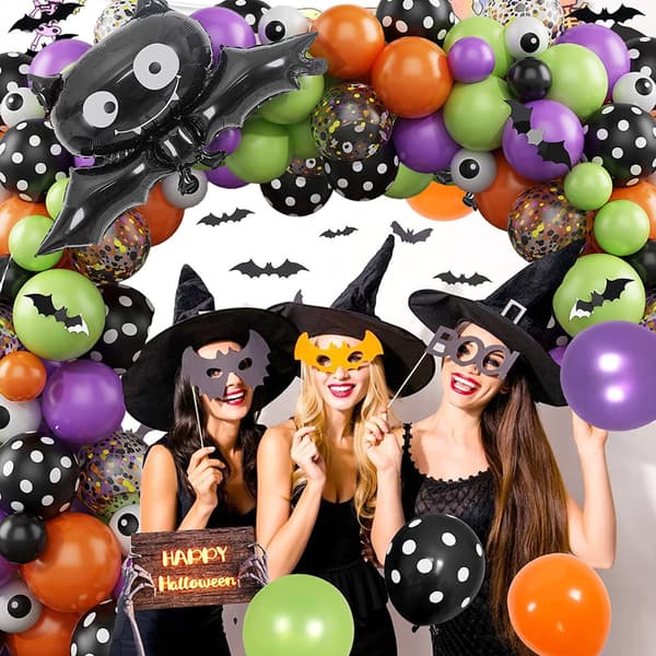Halloween balloner, sort orange lilla til Halloween temafest
