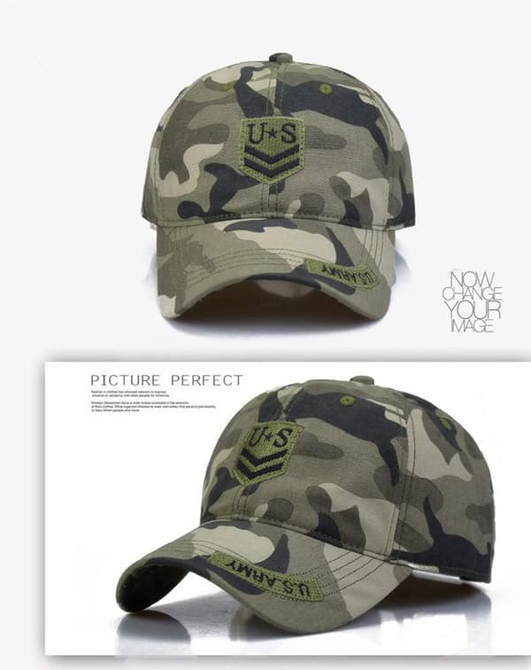 Kamuflasje Baseball Caps, Militær Army Camo Baseball Caps Bomull C