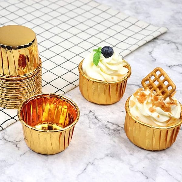 50 Stycken Muffinsformar Tårtförpackning Låda Bakformar Fyrkantiga för Bröllopsceremoni, kaffe Style 1