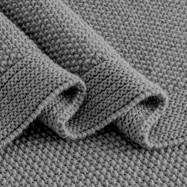 Mjuk och Bekväm Kabelstickad Pläd för Säng, Soffa, Vardagsrum, Lätt Varm Dekorativ Pläd i Bondgårdsstil gray