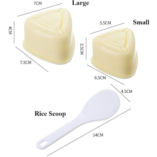 Onigiri-form triangel, 2 stycken risbollsformar, triangel