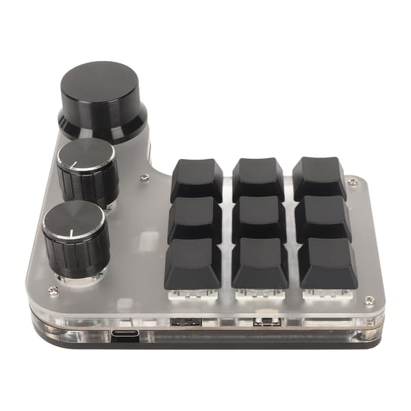 DIY Programmerbart Tastatur med RGB Lys 9 Taster 3 Knapper Kablet USB Trådløst Bluetooth Mekanisk Tastatur til Kontor Sort