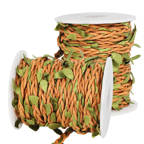 2 Roll Twine Green Leaf Jute 5MM Rope Hemp Burlap Ribbon String