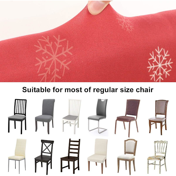 Padgene Universal Stretch Weihnachten Stuhlhussen 6er Set,