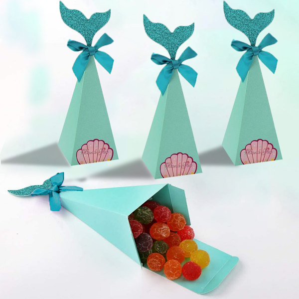 20PCS Mermaid Gift Box Party Mermaid Favor Bags Mermaid Candy