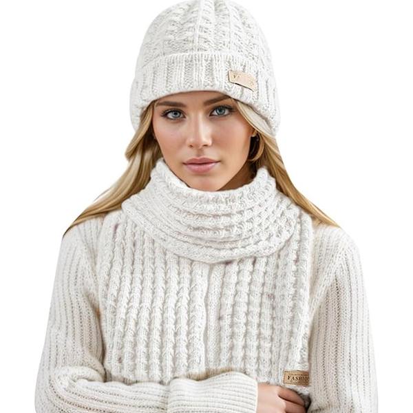Dammode Vinter Stickad Ull Varm Enfärgad Halsduk för Kvällsfester Klänningar Bröllopsfest white