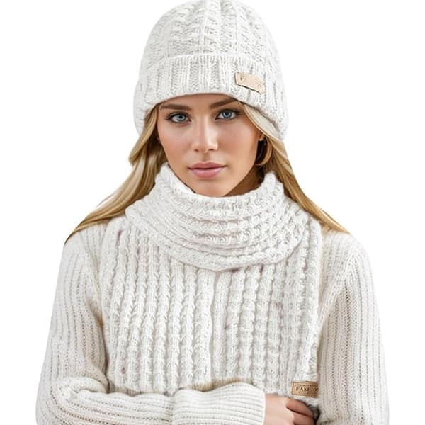 Mote strikket ull varmt ensfarget skjerf for dame, til kveldsfester, kjoler og bryllupsfester white