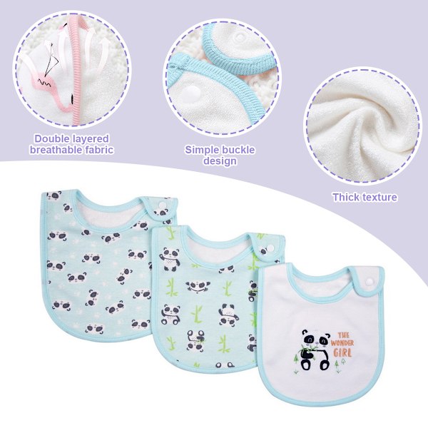Babyhaklappar Mjuka och Absorberande Ekologisk Bomull Bandana Dregelhaklappar Set för Pojkar Flickor Nyfödda 0-36 Månader Style 4