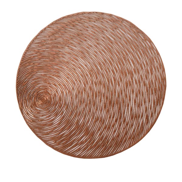 Bronze Sæt af 6 Vaskbare PVC Bordskånere, Runde Vinyl, Jul, W