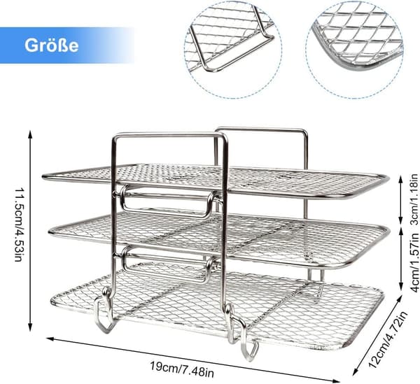 Varmluftfriture, BBQ Grill, Rustfri Stål Dehydrator, Varmluftfriture A