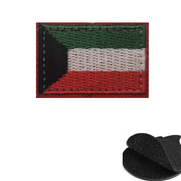 Set med 2 broderade Kuwaitiska flagglappar