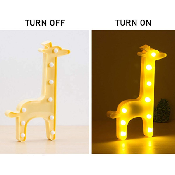 (Giraffe Light) Marquee Nattlampe for Barnerom Lampe Giraffe Ne