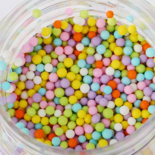 2 mm små färgglada pärlor pärlsocker fondant