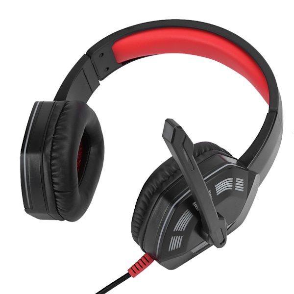 7.1 Surroundljud Gaming Hörlurar med Brusreducerande Mikrofon RGB-ljus för Xbox One svart röd