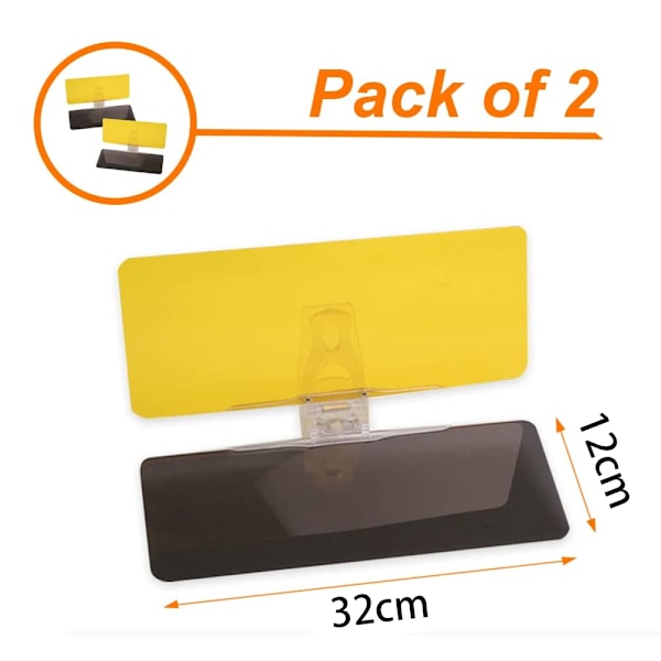 Solskydd för bil (2-pack), Tac Extension, 2 i 1 för dag och