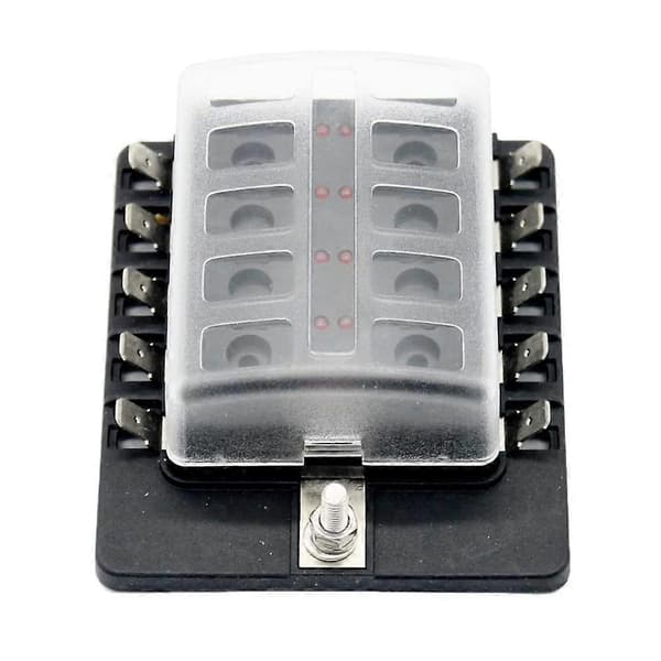til Bil Båd Autocamper 32V 10-vejs Bladtype Stik Type Holder LED Advarselslys